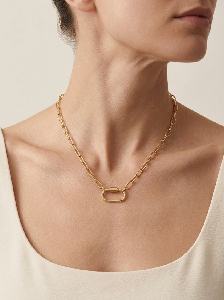 Gold Paperclip Chain Necklace