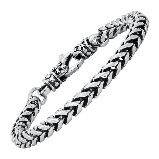 Robust Men's Water Resistant Stainless Steel Wheat Chain Bracelet 8.5 inch