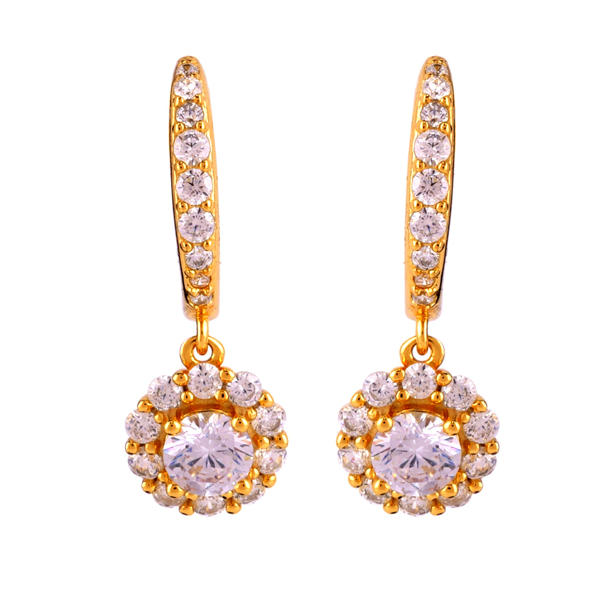 Halo Dangling Earrings- Sterling Silver