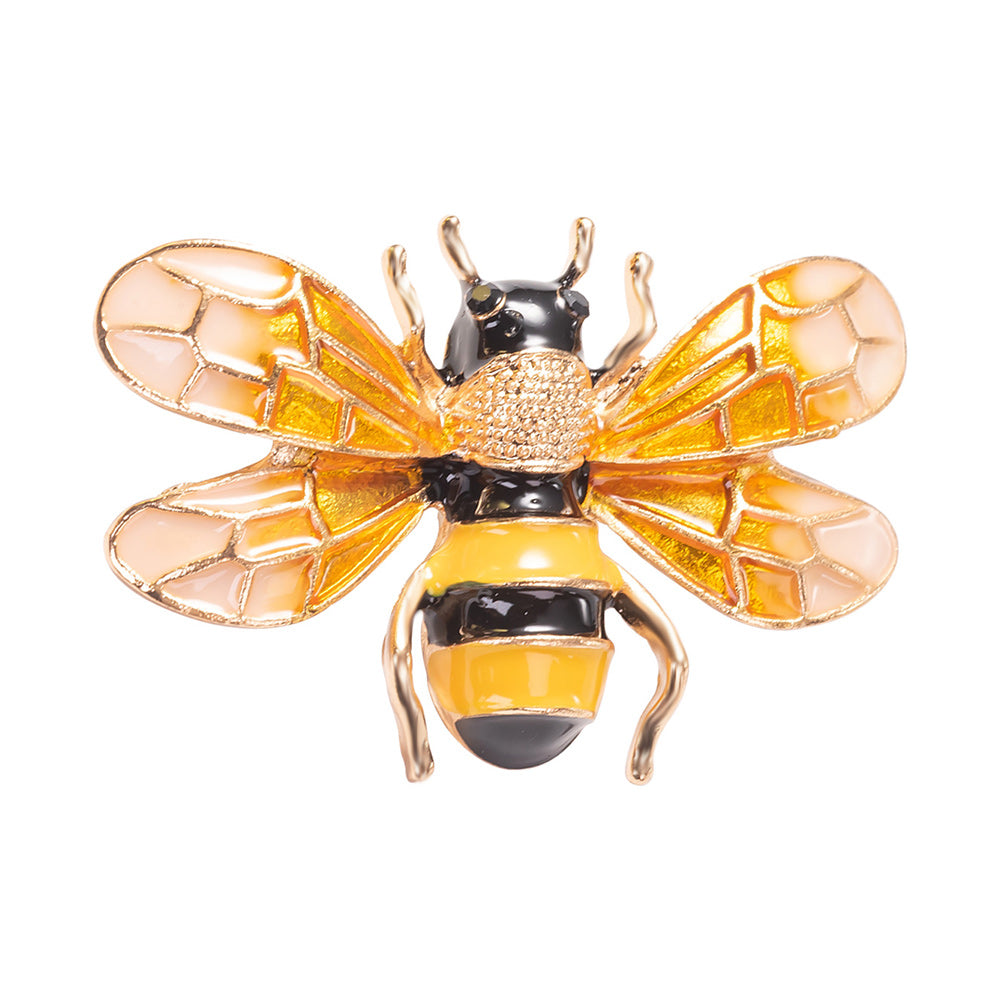 Charming Bee Enameled Brooch Pin Jewelry