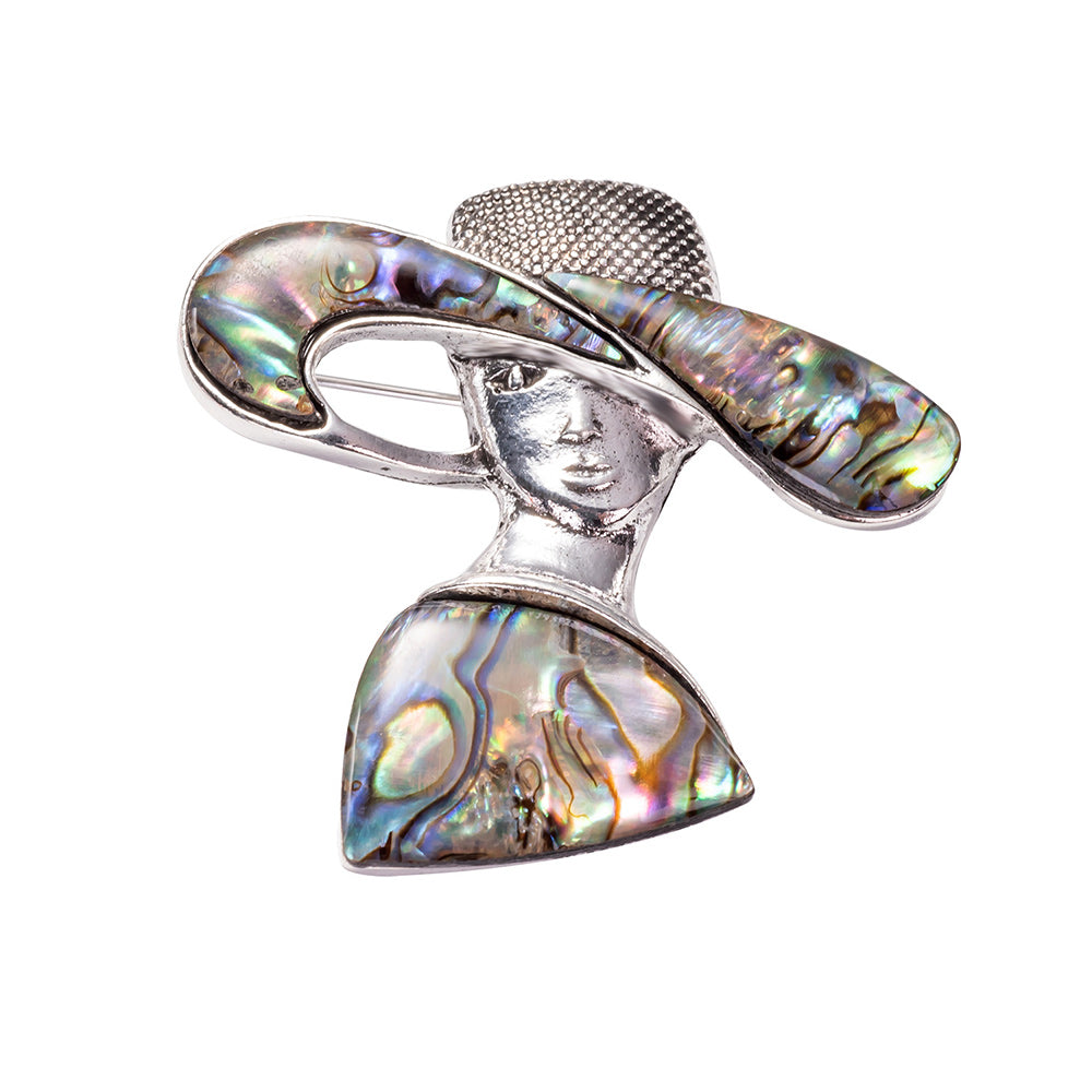Lady Abalone Shell Brooch Pin Jewelry-Stars and Vogue