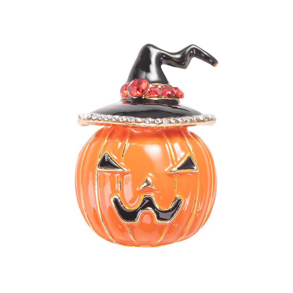 Halloween Pumpkin Enameled Brooch Pin Jewelry