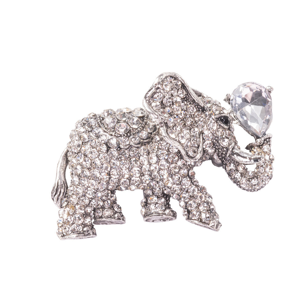 Elephant Brooch Pin Jewelry with Crystals