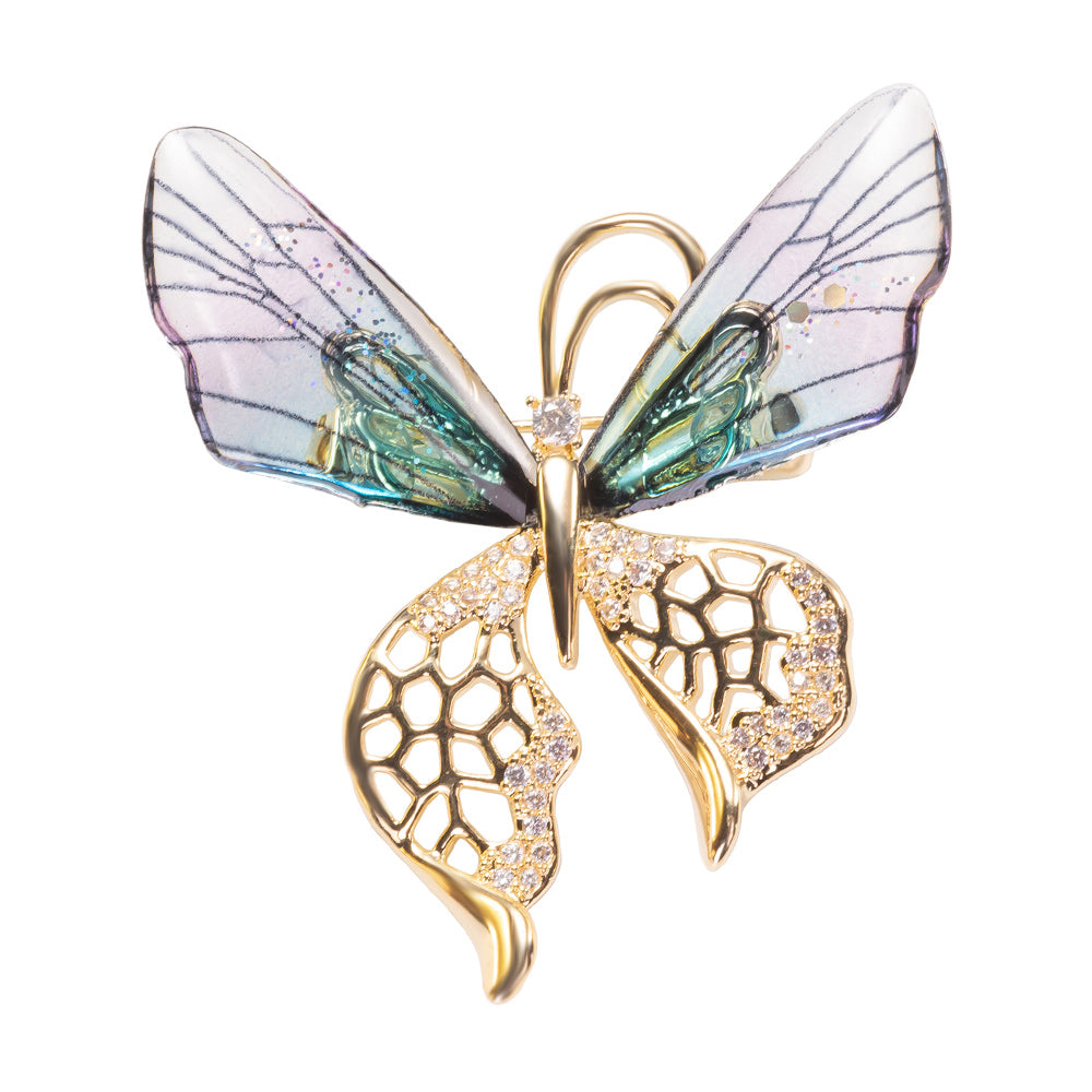 Butterfly Brooch Pin Jewelry with Pave Simulated Diamond