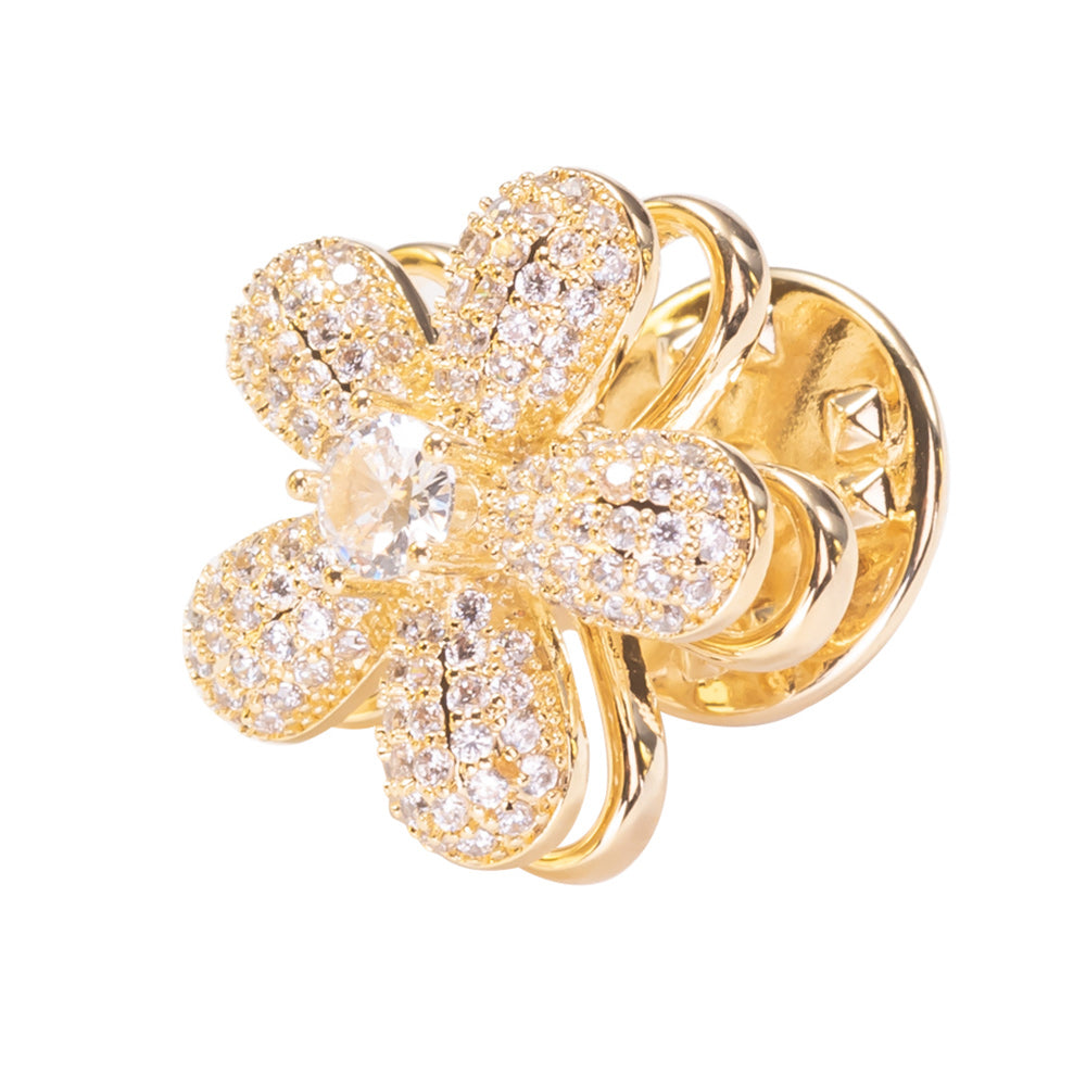Flower Brooch Pin Jewelry with CZ