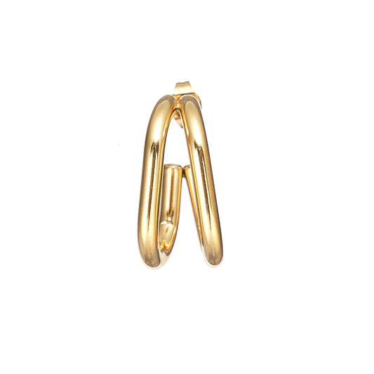 Double Hoop Earring in Stainless Steel 24mm in IP Yellow Gold