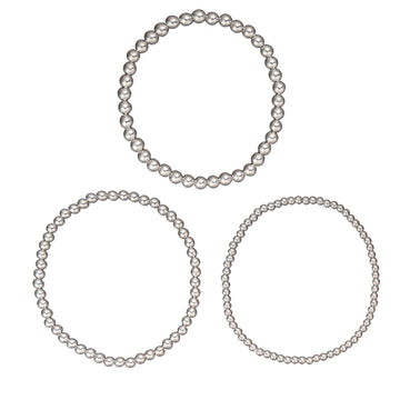 Set of 3 Surgical 316 Stainless Steel Stretch Bead Bracelet