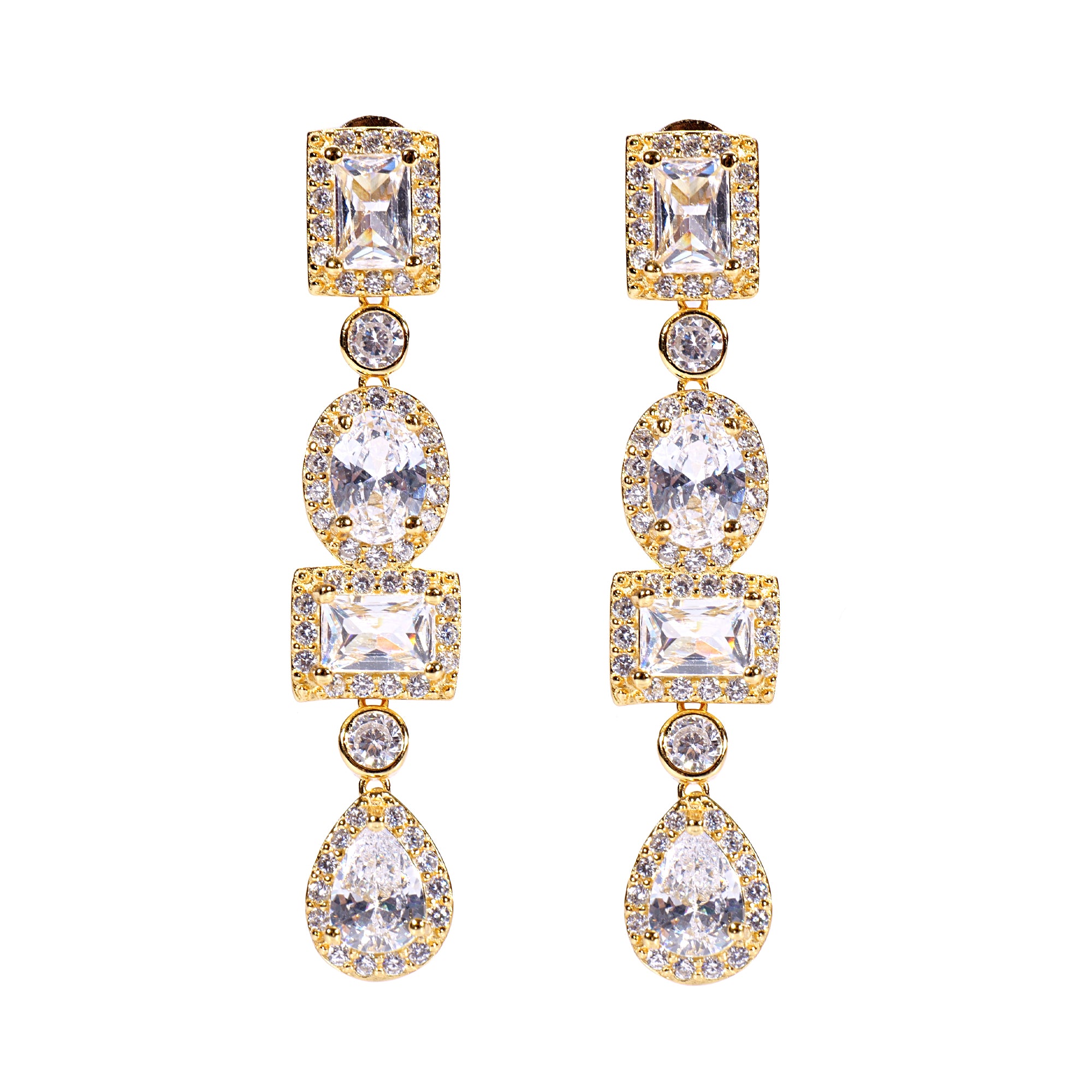 Elegant Chandelier Earrings in Sterling Silver with Sparkling CZ- Perfect gift for any Occasion
