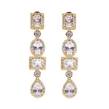 Elegant Chandelier Earrings in Sterling Silver with Sparkling CZ- Perfect gift for any Occasion