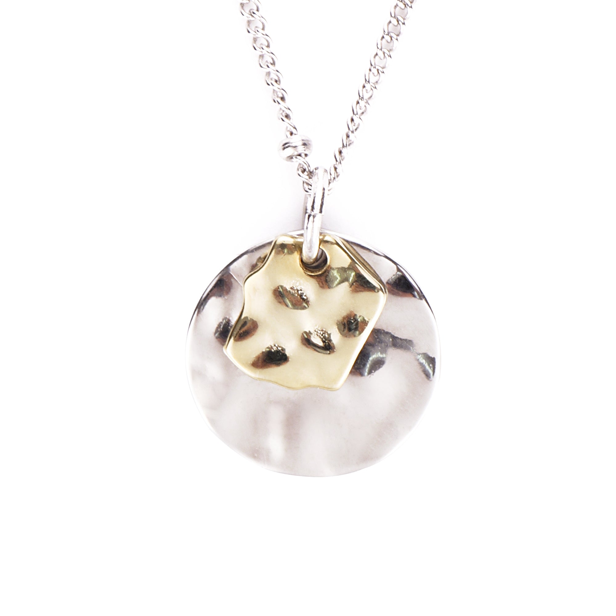Dainty Coin Charm Pendant Necklace in Precious Sterling Silver