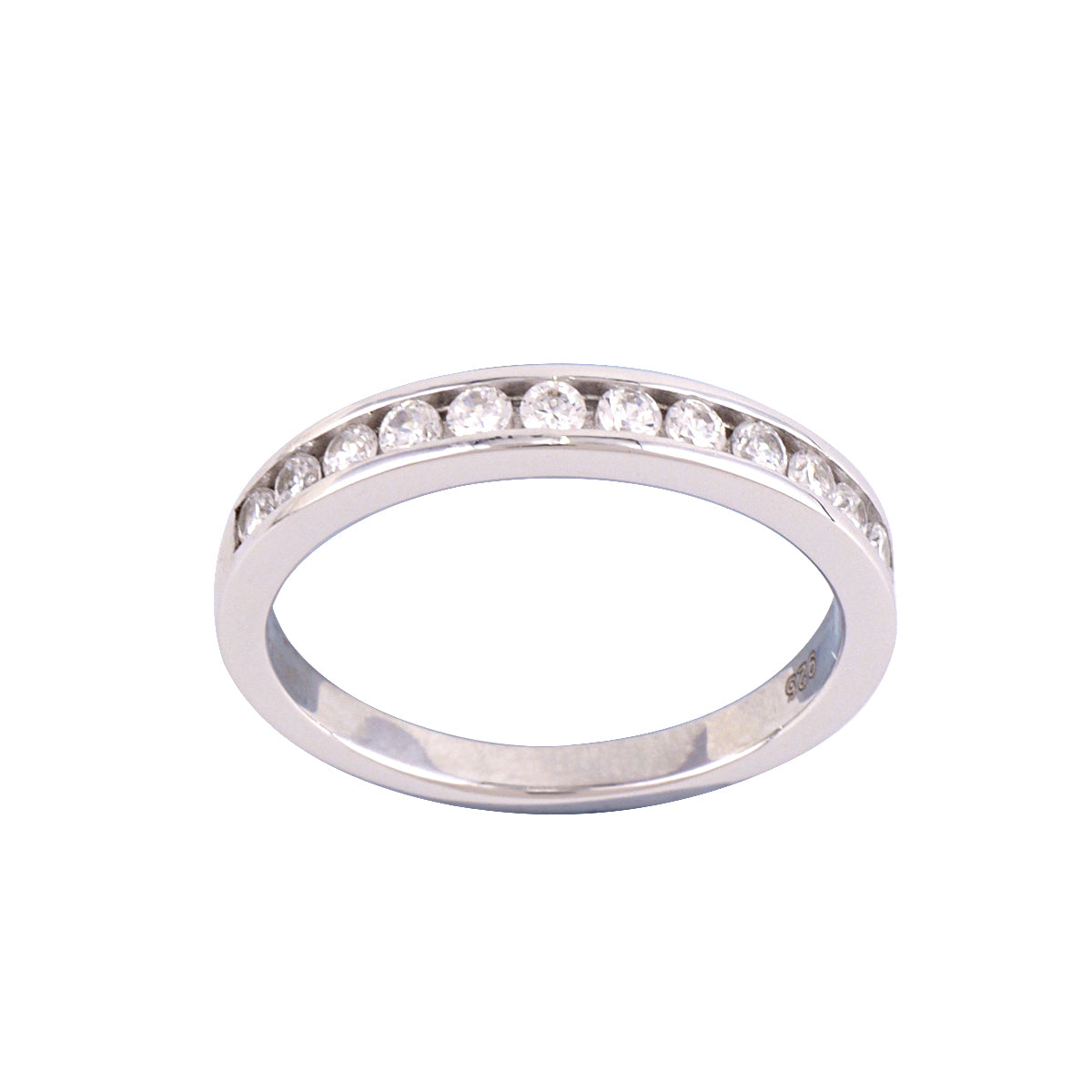 Band Ring & Channel Set- Sterling Silver