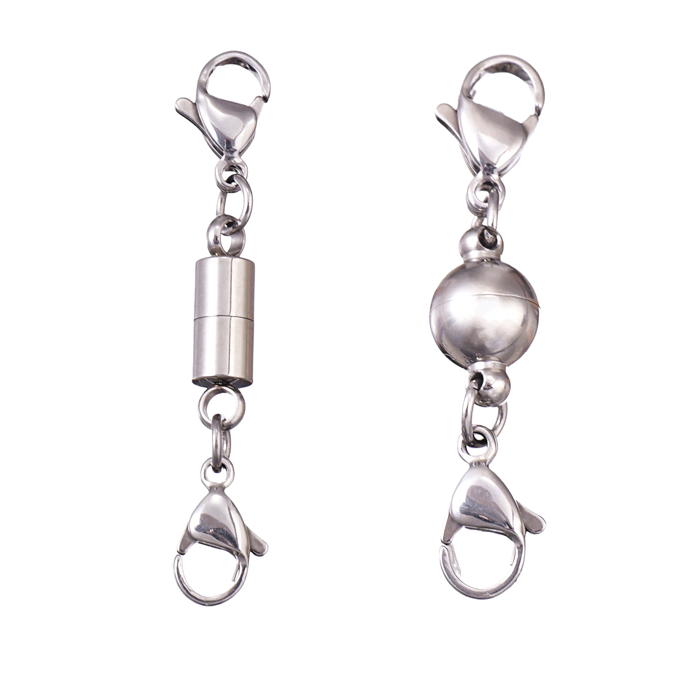 Set of 2 Magnetic Extender in Stainless Steel Round (4cm) and Cylinder (4.5cm)
