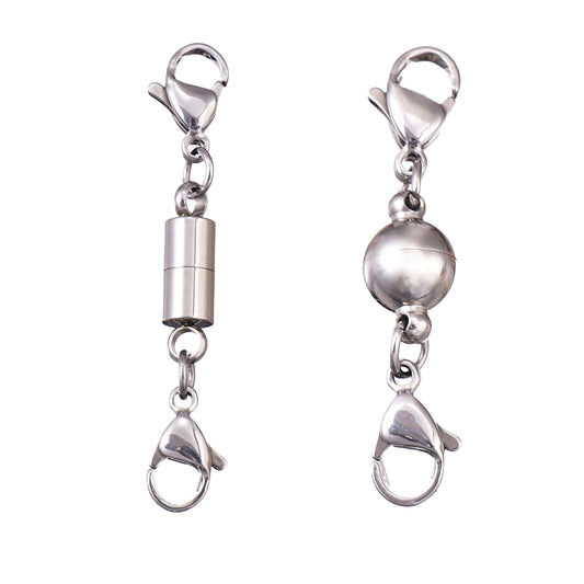 Set of 2 Magnetic Extender in Stainless Steel Round (4cm) and Cylinder (4.5cm)