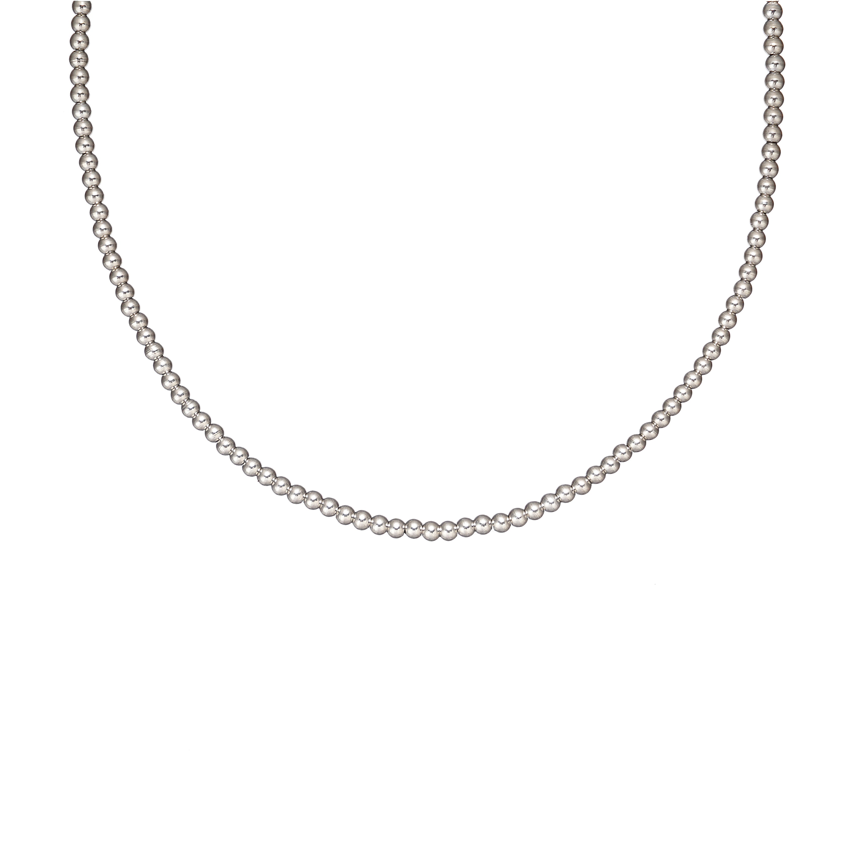 3mm 316 Stainless Steel Bead Necklace 18 inch with 2 inch extender

