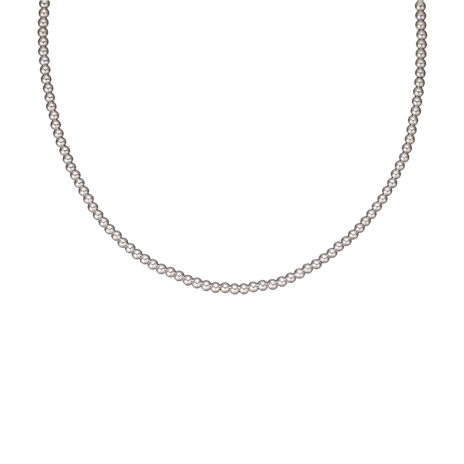 3mm 316 Stainless Steel Bead Necklace 18 inch with 2 inch extender
