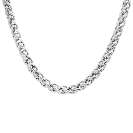 ROBUST Mens Stainless Steel Wheat Chain Necklace 24 inch