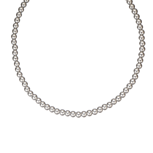 6mm 316 Stainless Steel Bead Necklace 18 inch with 2 inch extender