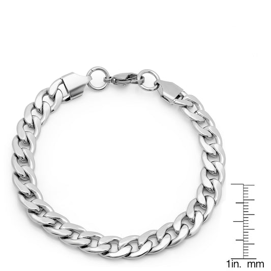 ROBUST Water Resistant Unisex Stainless Steel Cuban Bracelet 8 inch