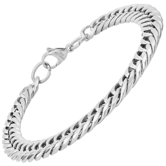 ROBUST Mens Cuban Round Link Water Resistant Stainless Steel Chain Bracelet 8 inch