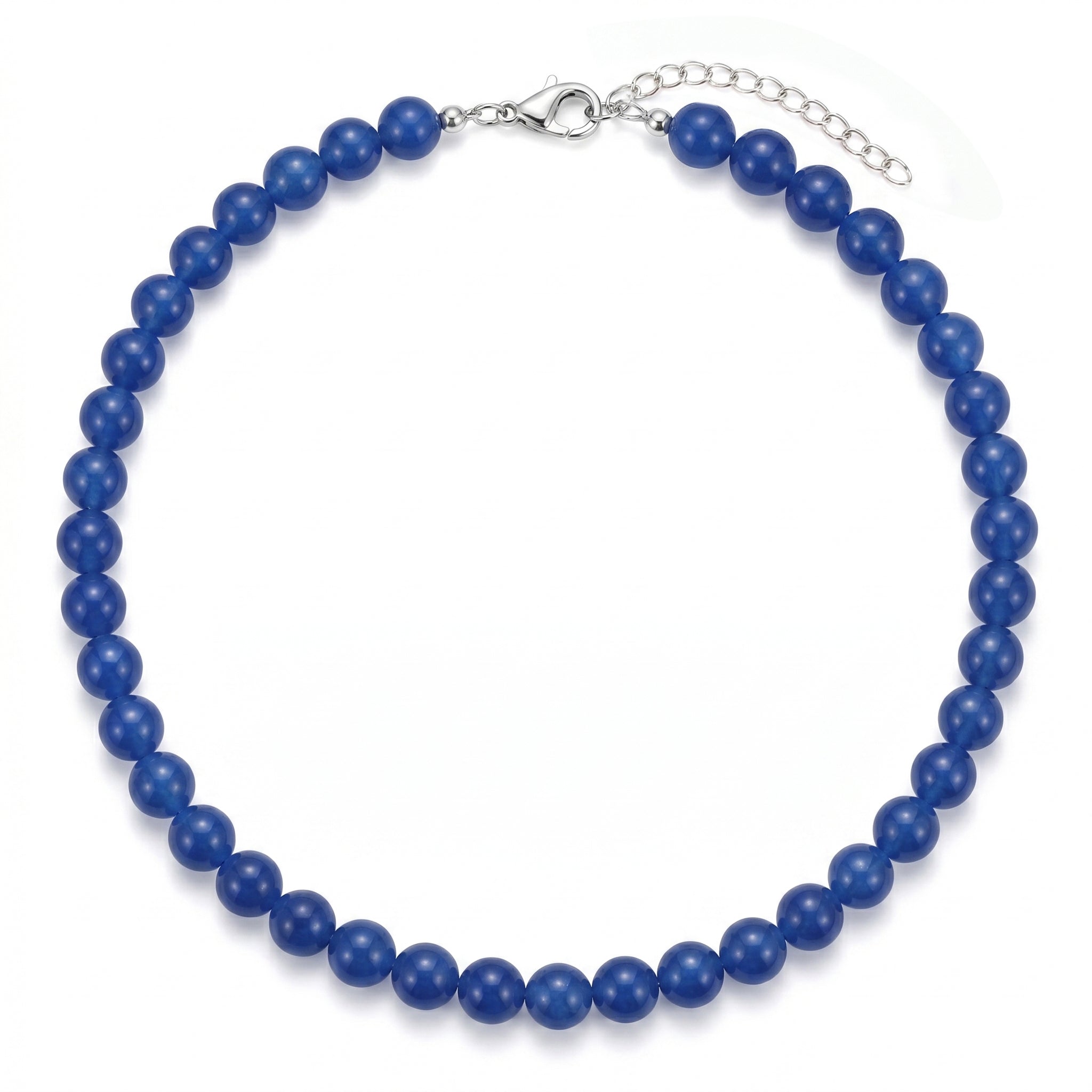 Natural Agate Beaded Unisex Necklace – 8mm Gemstone Necklace