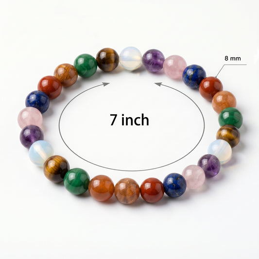 Natural Gemstone Stretch Bracelet – 8mm Crystal Beaded Bracelet