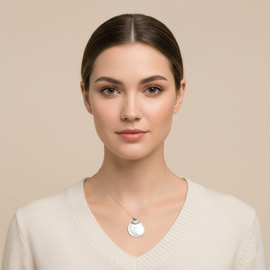 Enchanting Bali Handmade Mother Of Pearl Pendant in Sterling Silver