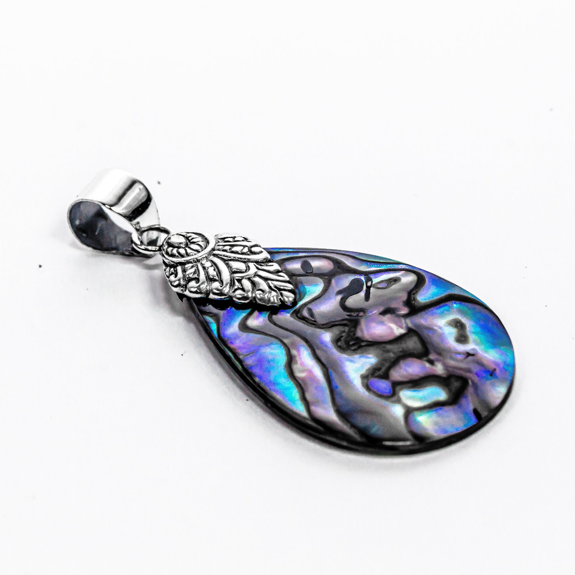 Enchanting Bali Handmade Abalone Shell Pendant in Sterling Silver
