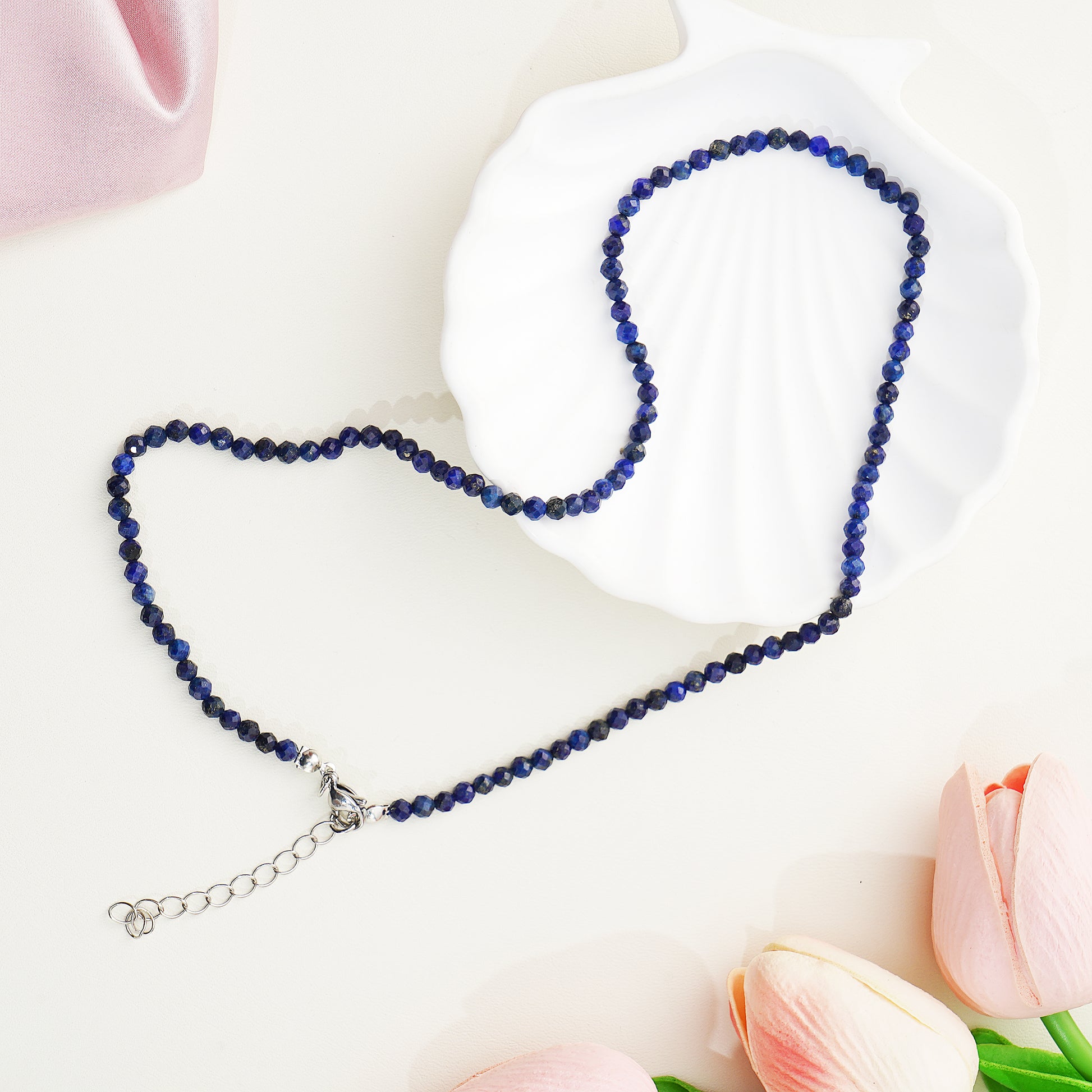 Blue beaded necklace