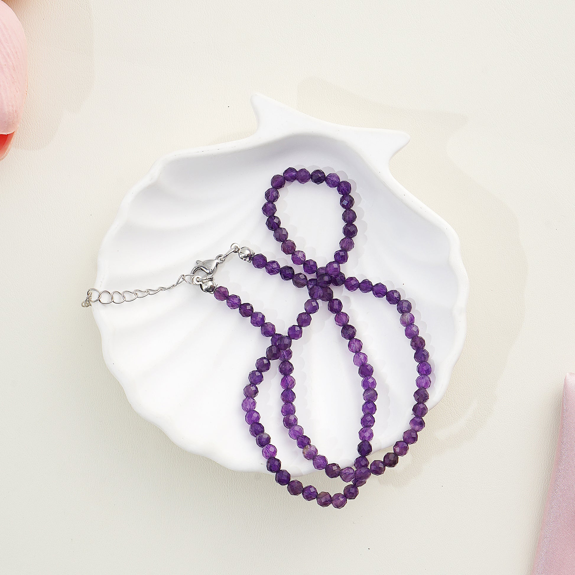 Purple beaded necklace