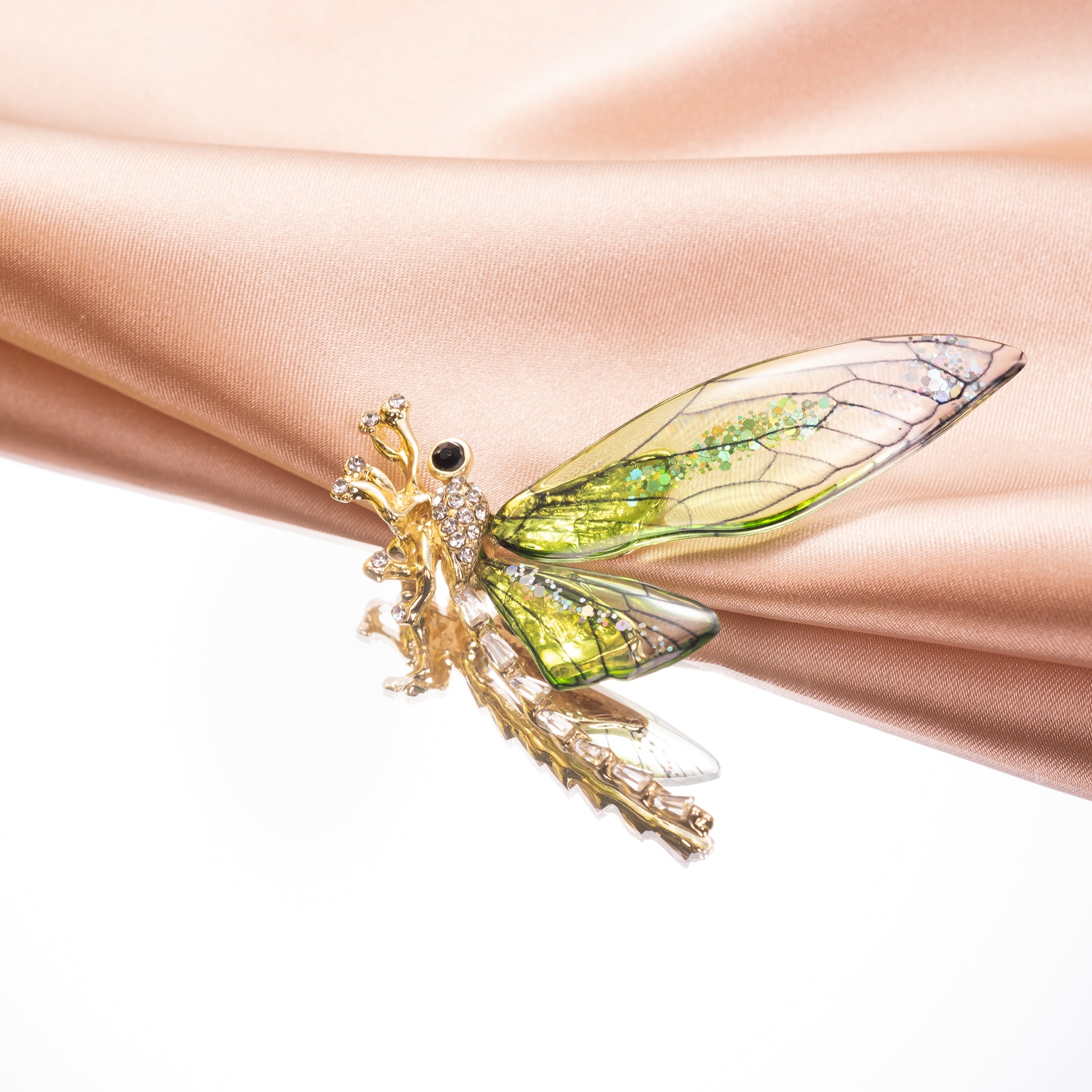 Crystal Dragonfly Brooch