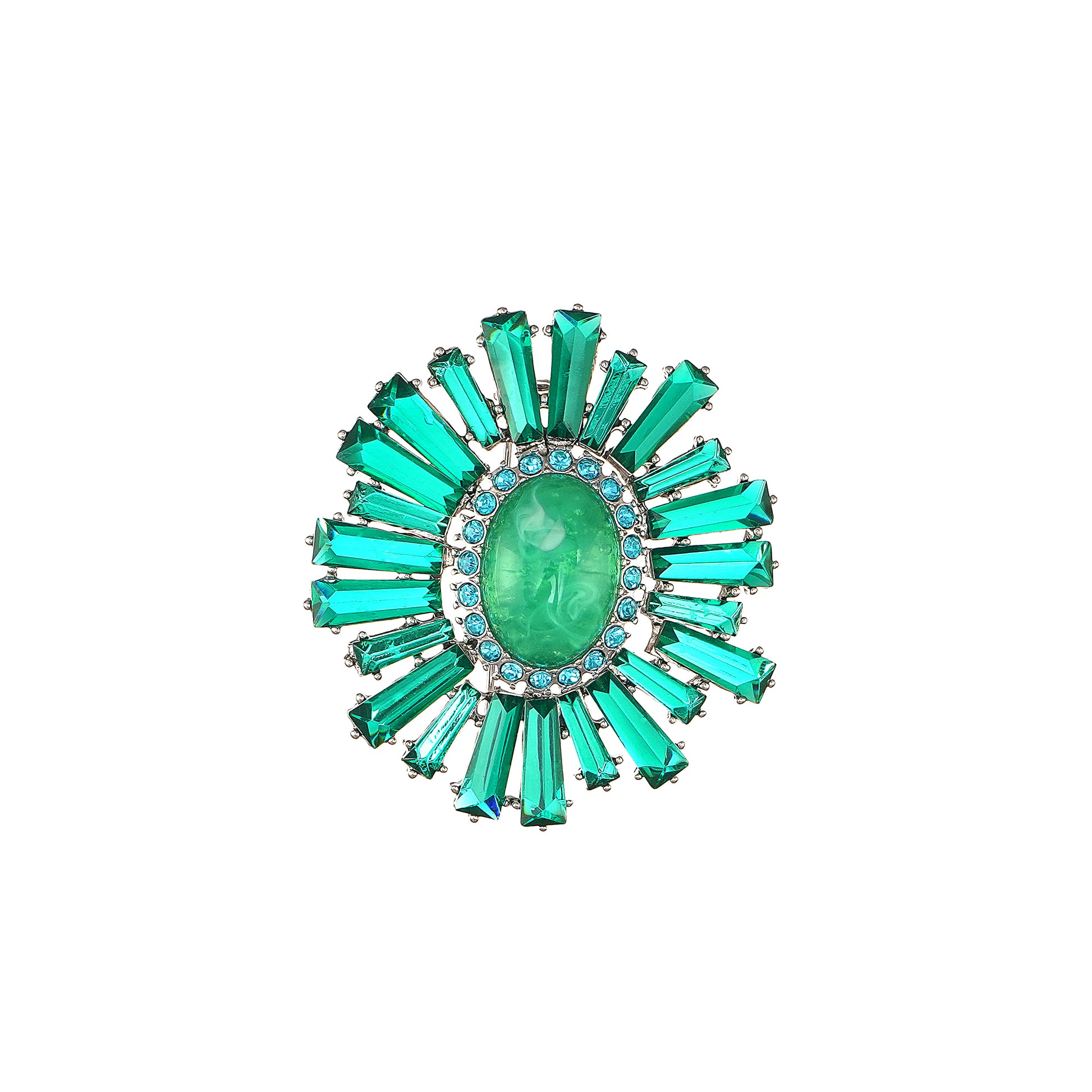 Victorian Era Inspired Floral Brooch Pin Jewelry in Brass- Stars and Vogue