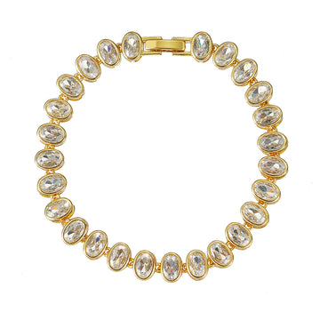 Gold-Plated Oval Tennis Bracelet for Valentine’s Gifting