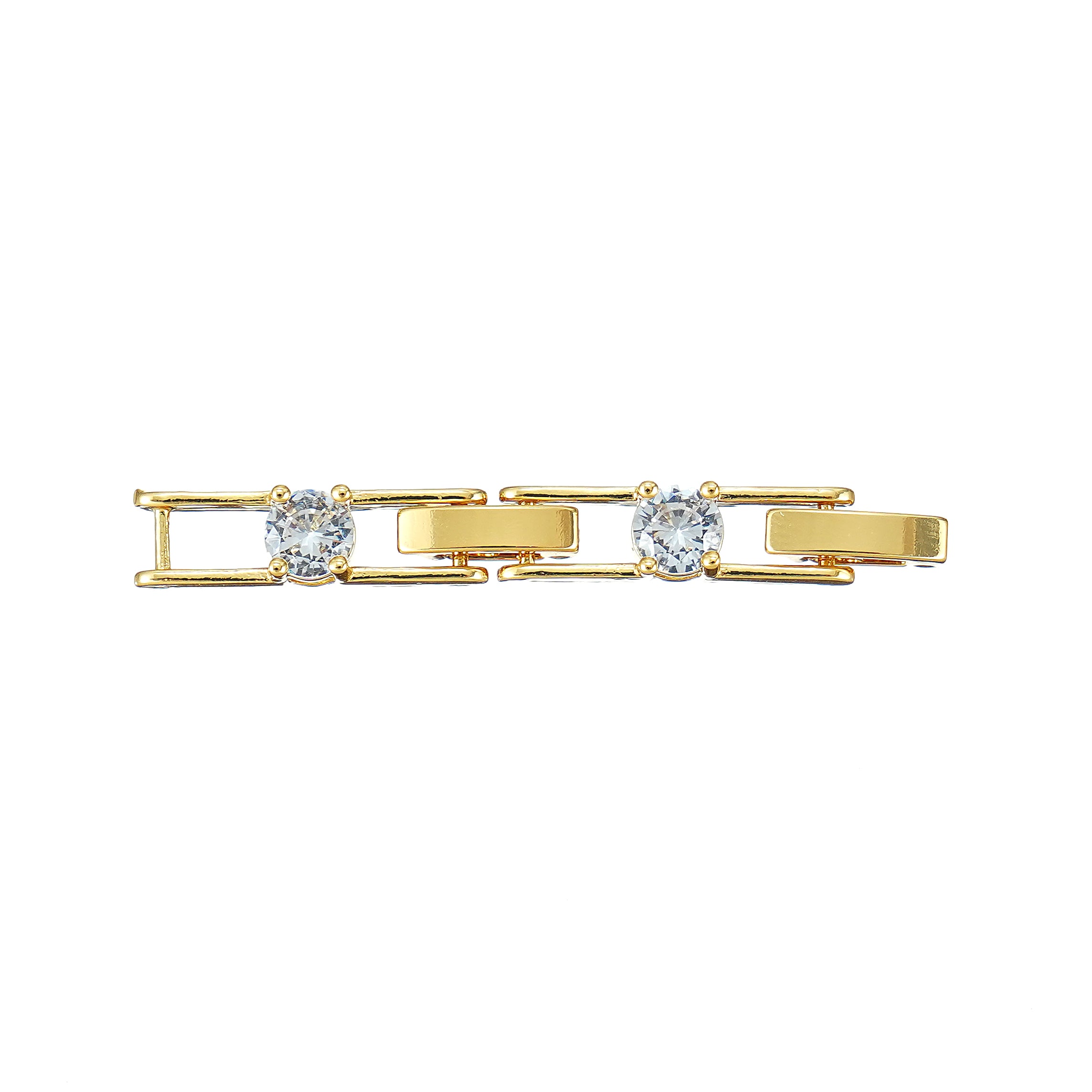Set of 5 Extender in Yellow Gold Plating with Simulated Diamond
