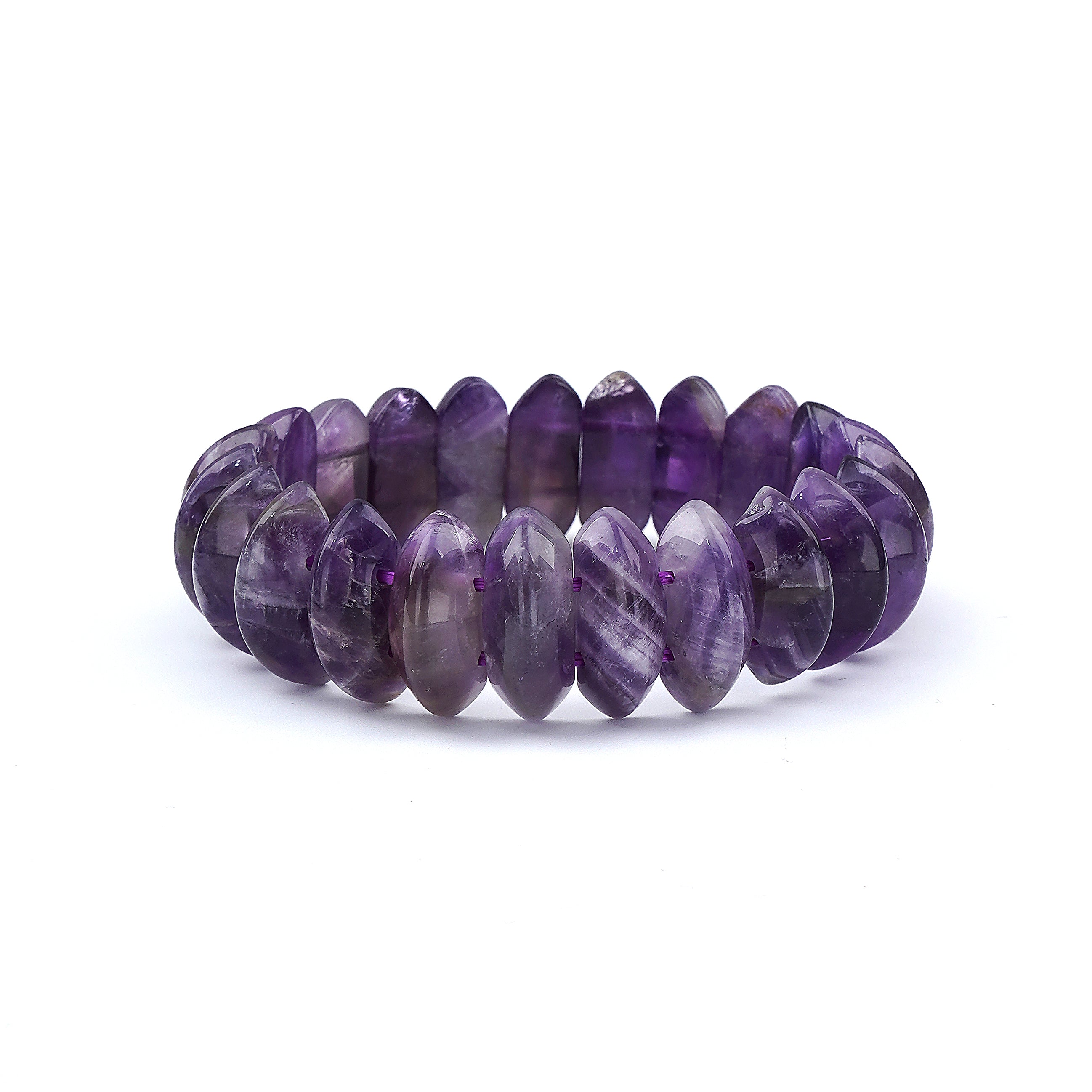 Fancy Cut Natural Amethyst Stretch Bracelet 325 carat