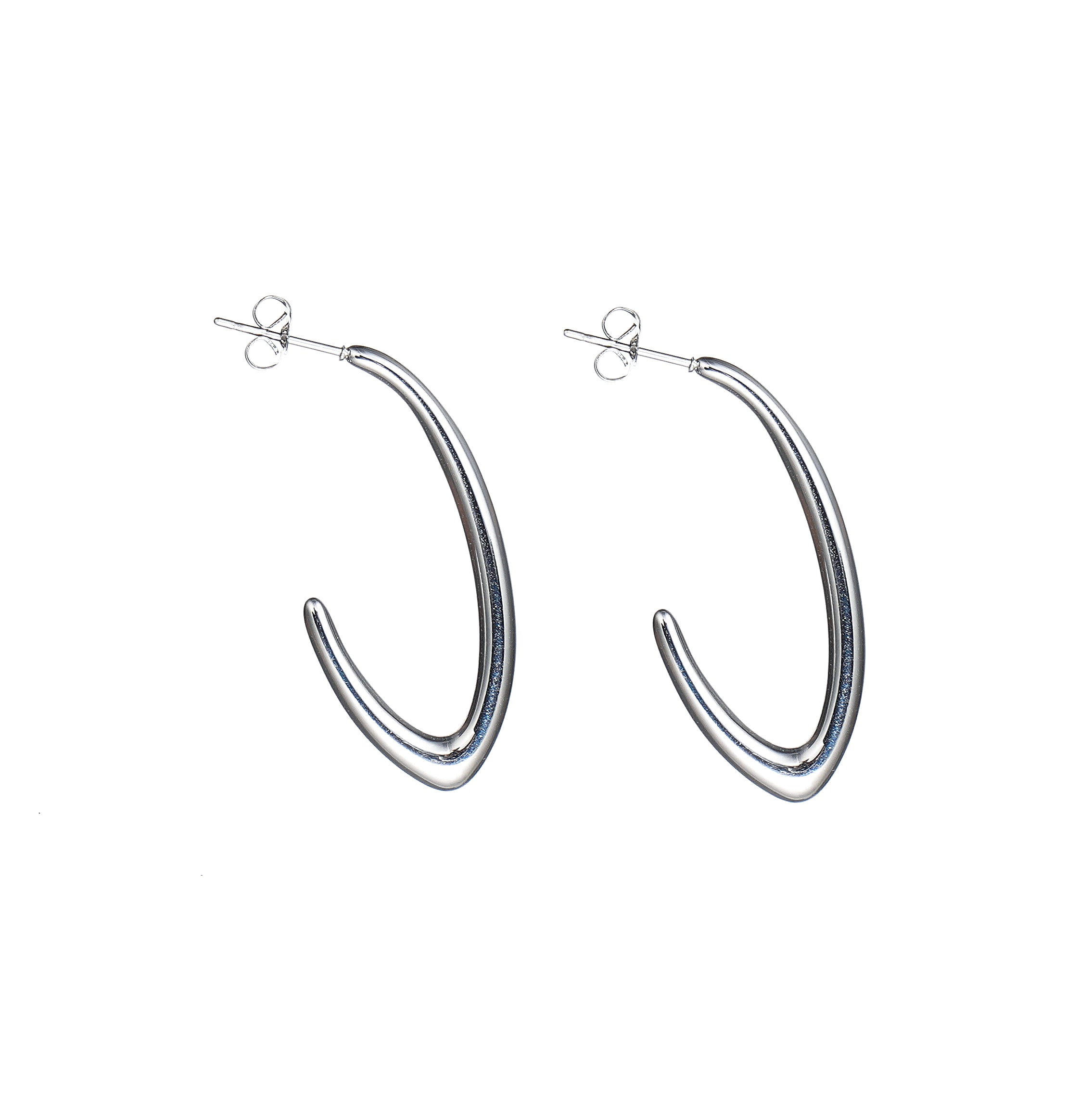 J Hoop Geometric Earring in Stainless Steel 40mm
