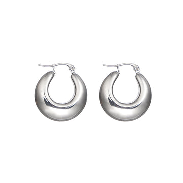 Chunky Puffed Hoop Earring in Stainless Steel 22mm