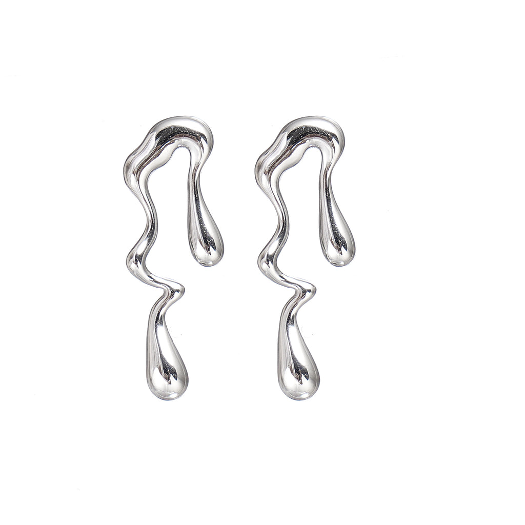 Designer Raindrop Earring in Stainless Steel 38mm