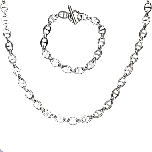 Stainless Steel Mariner Bracelet 7" with T lock