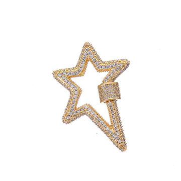 Thunder Carabiner Charm Enhancer connector in simulated diamond and Brass