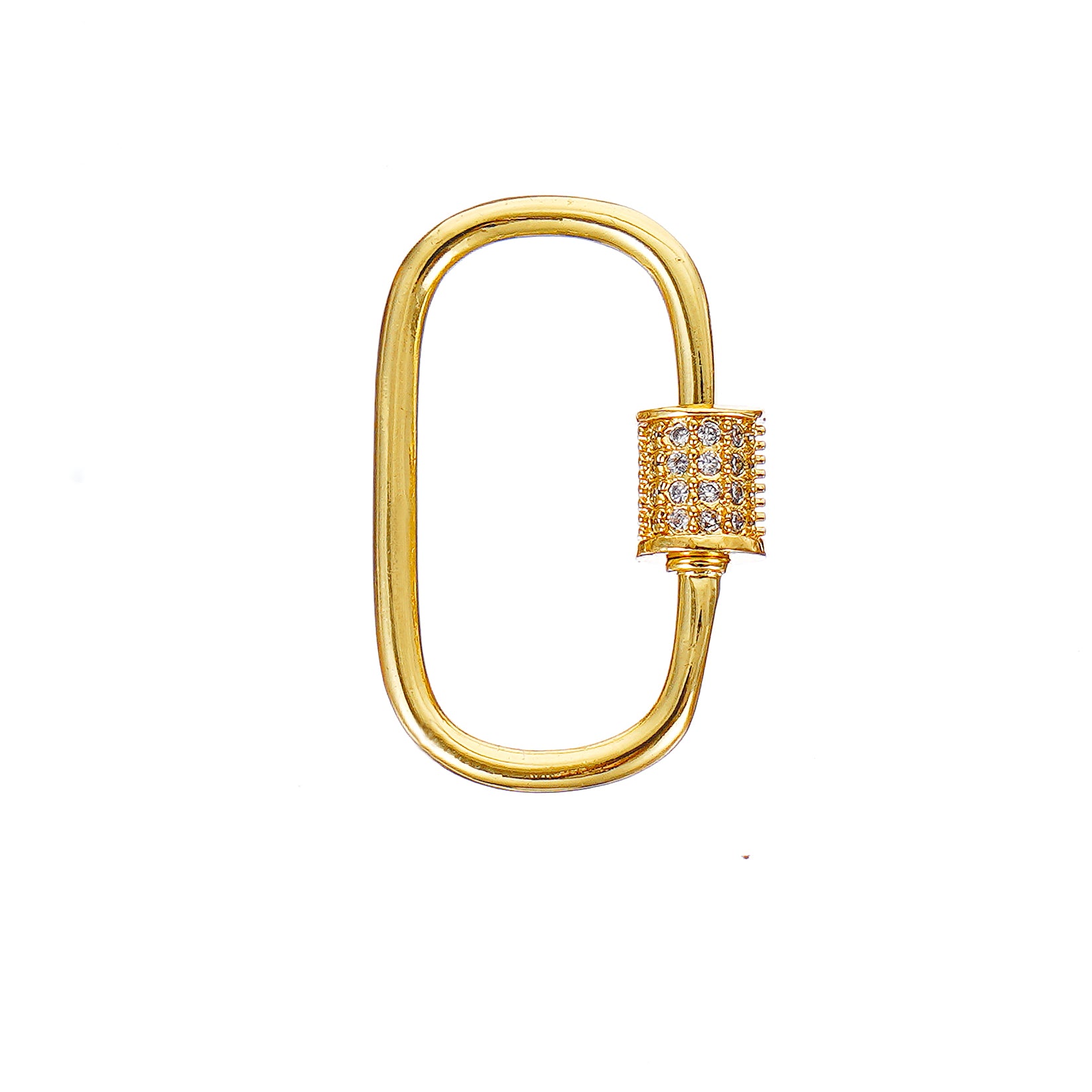 Carabiner Charm Enhancer connector in simulated diamond and Brass