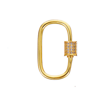 Carabiner Charm Enhancer connector in simulated diamond and Brass