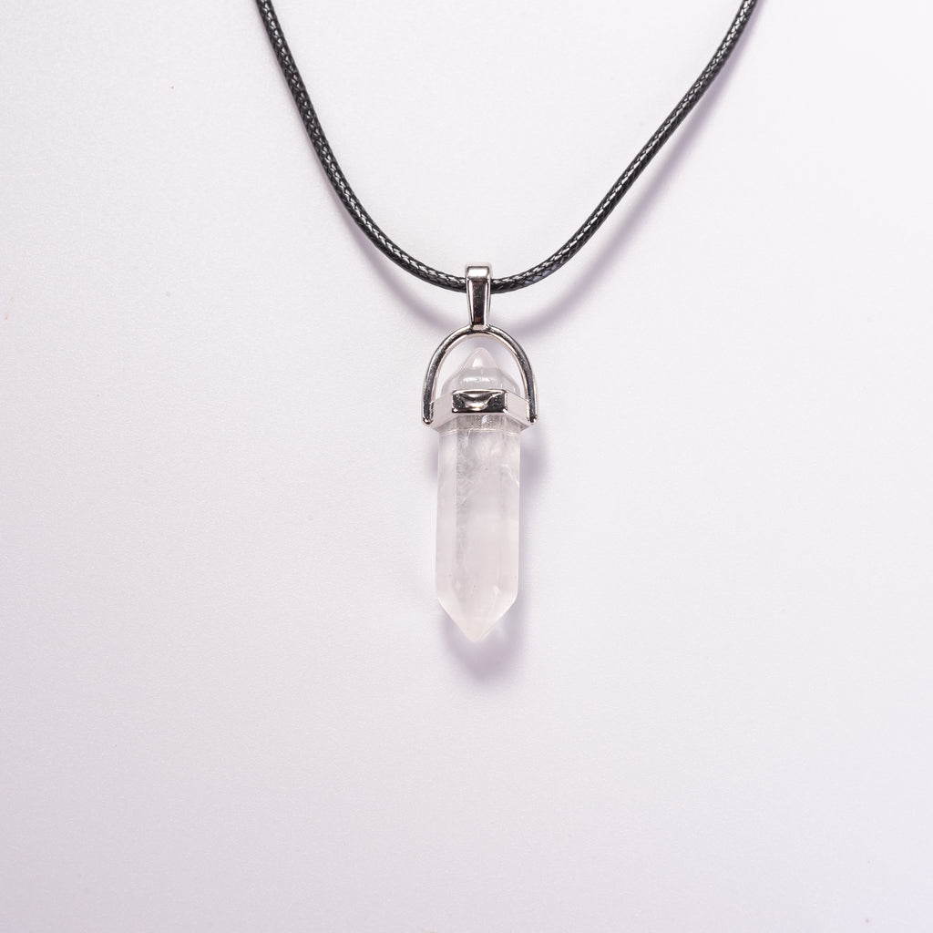 Natural Crystal Quartz Point Healing Pendant Necklace