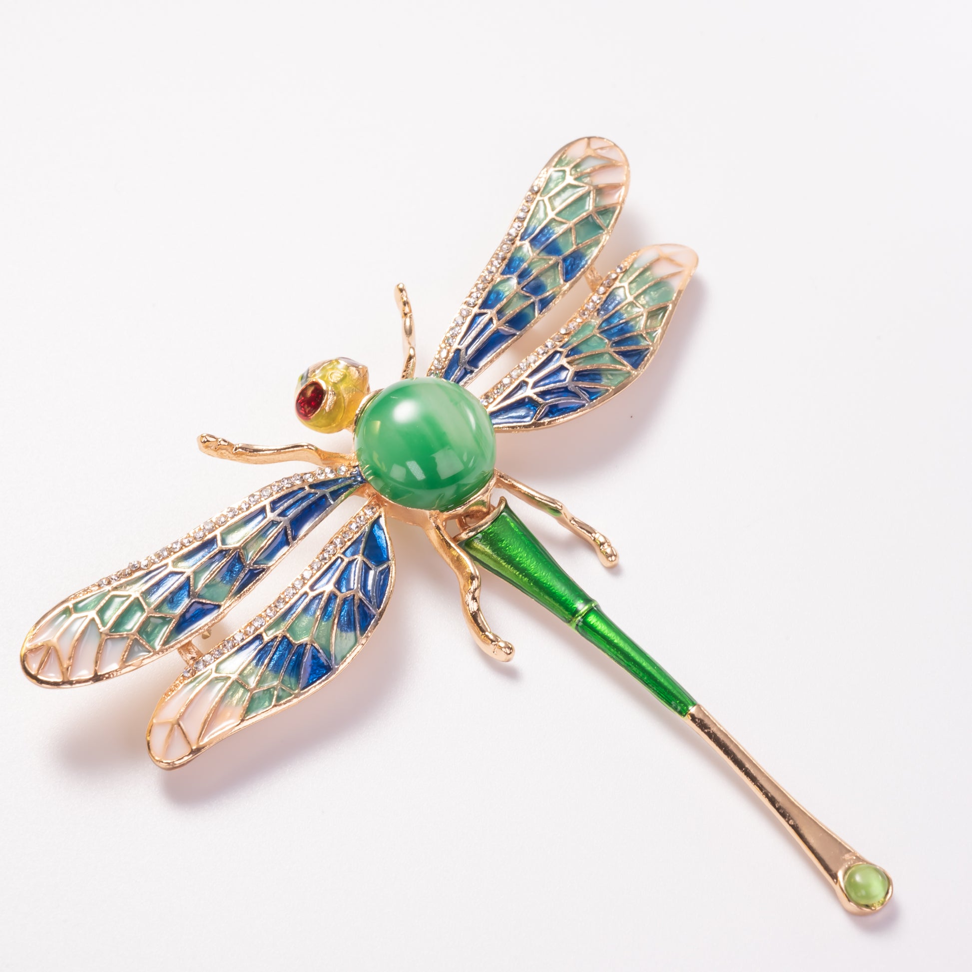 Dragonfly Enameled Brooch