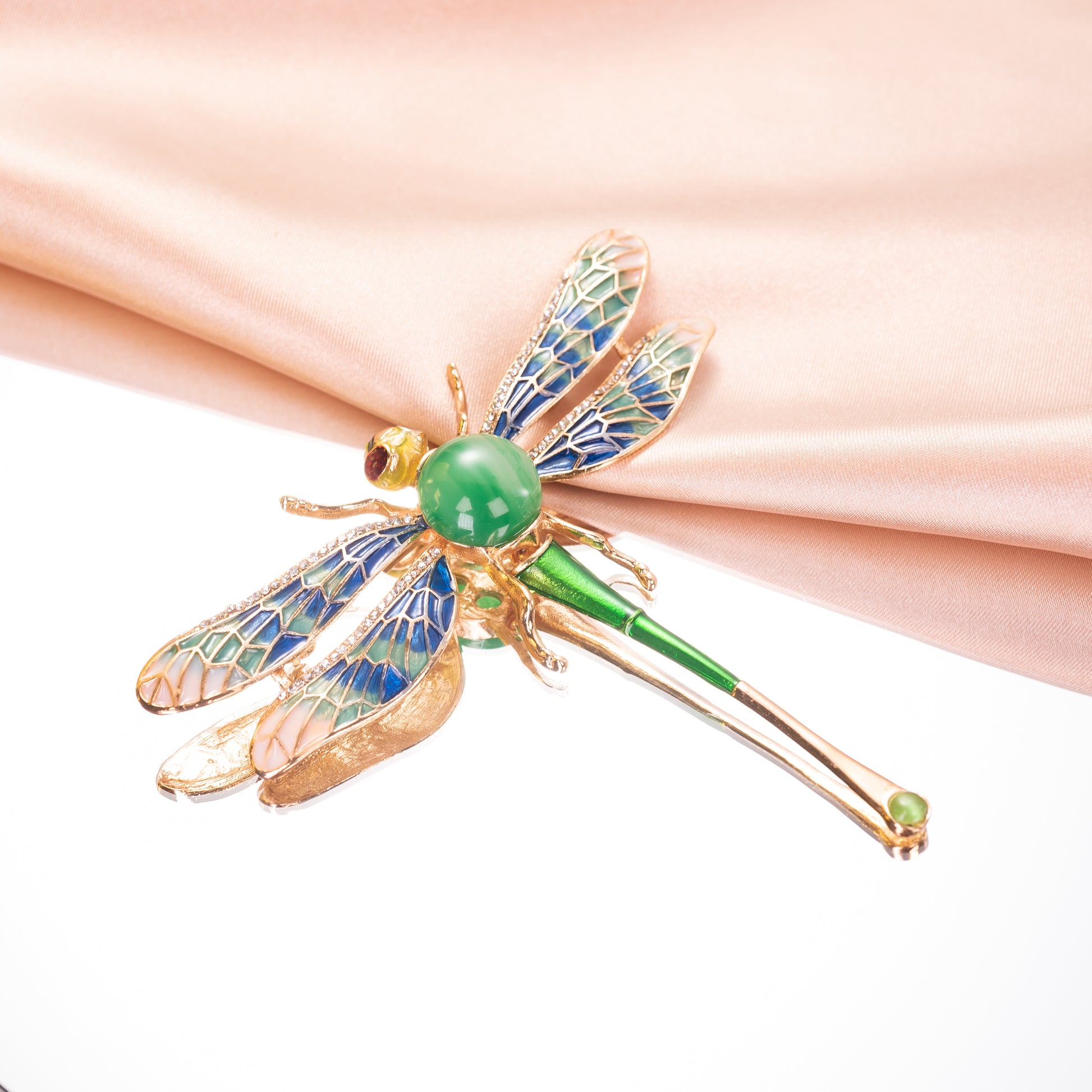 Dragonfly Enameled Brooch Pin