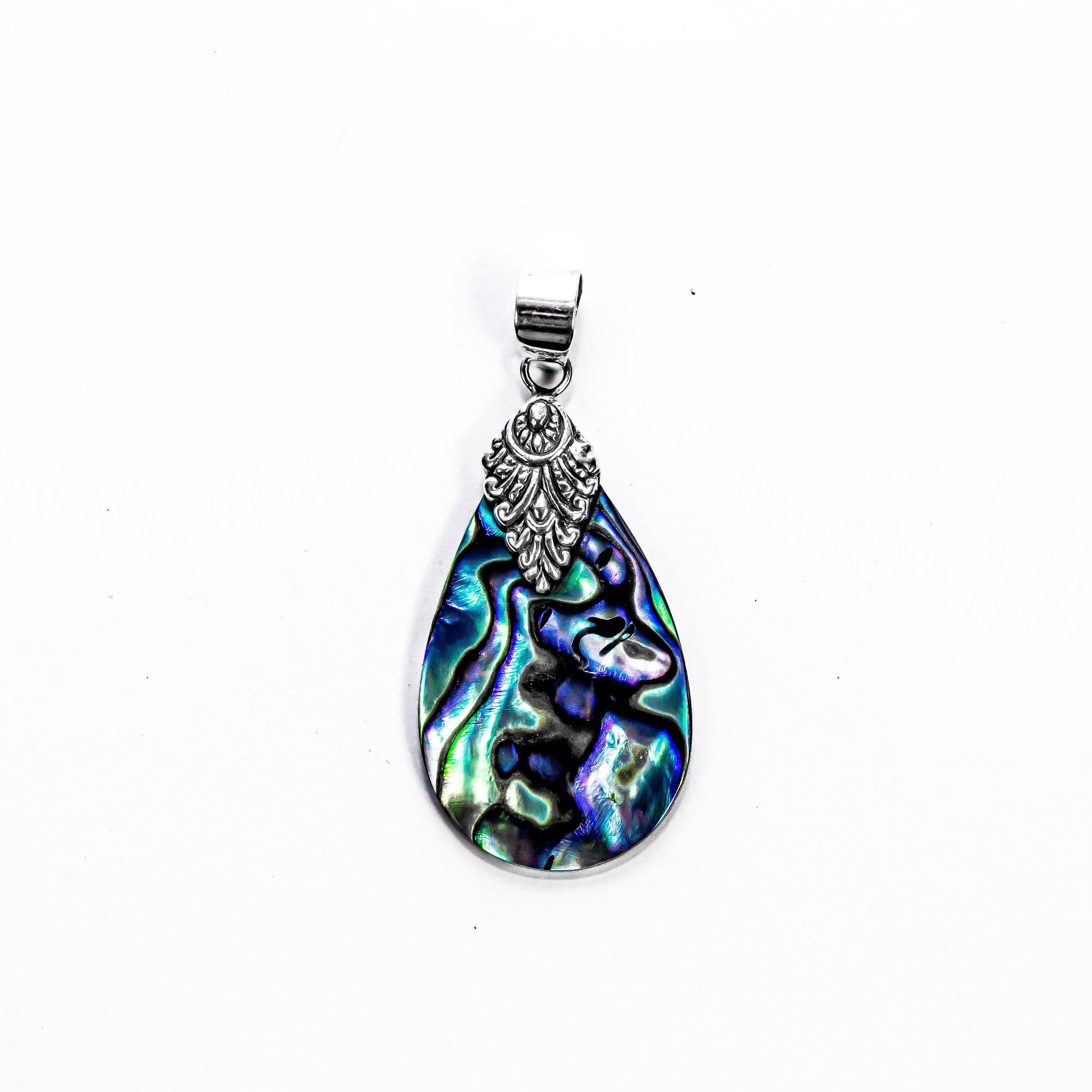 Enchanting Bali Handmade Abalone Shell Pendant in Sterling Silver
