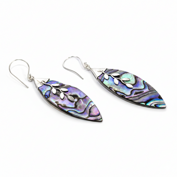 Enchanting Bali Handmade Abalone Shell Earrings in Sterling Silver