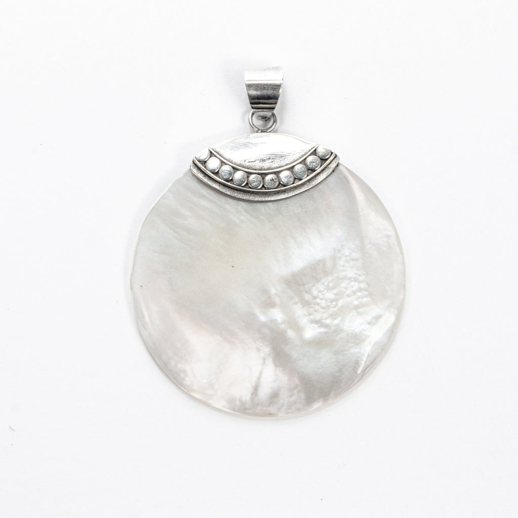Enchanting Bali Handmade Mother Of Pearl Pendant in Sterling Silver