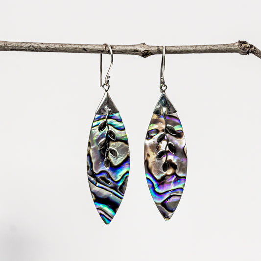 Enchanting Bali Handmade Abalone Shell Earrings in Sterling Silver