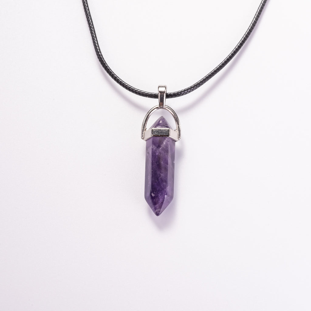 Natural Amethyst Point Healing Pendant Necklace