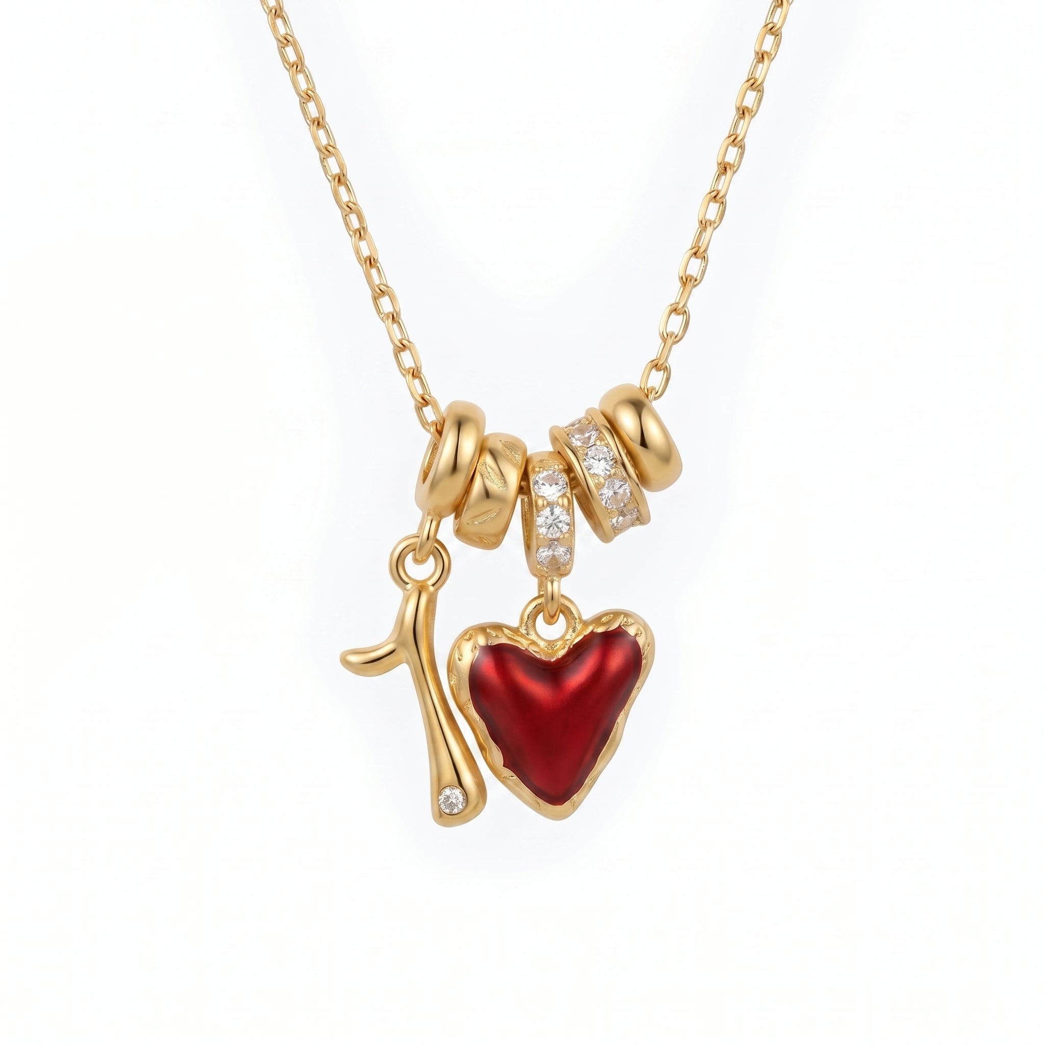 Birth Month Charm Necklace with Simulated Birthstone